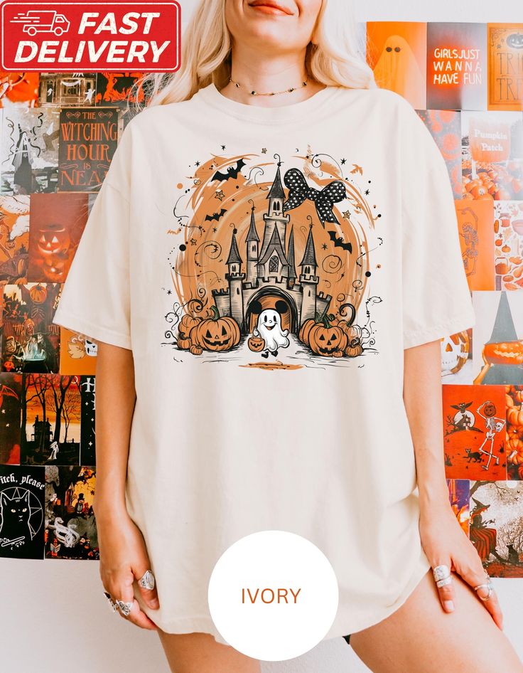 Comfort Colors® Halloween Ghost Shirt, cute Halloween Shirt, Halloween Costume, Halloween Pumpkin Shirt, Retro Halloween Shirt, Women shirt, Halloween Costume Ideas