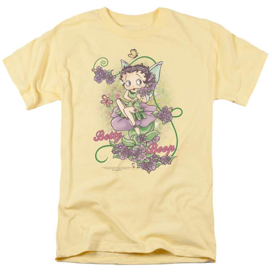 Betty Boop Flower Vine Fairy Mens T Shirt Yellow, Shirt Outfit Idea