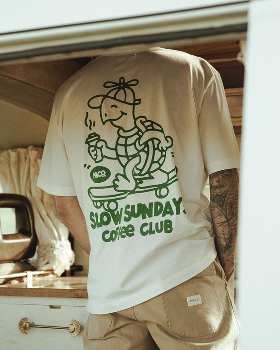 Slow Sundays Coffee Club T-Shirt Outfits, Shirt Outfit Idea