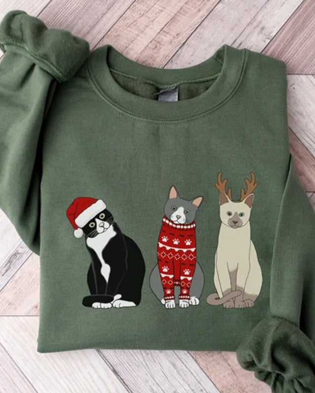 Christmas Cat Sweatshirt, Christmas Sweatshirt