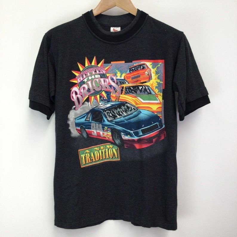 Vintage 1990S Hittin’ The Bricks Usa Car Racing Shirt