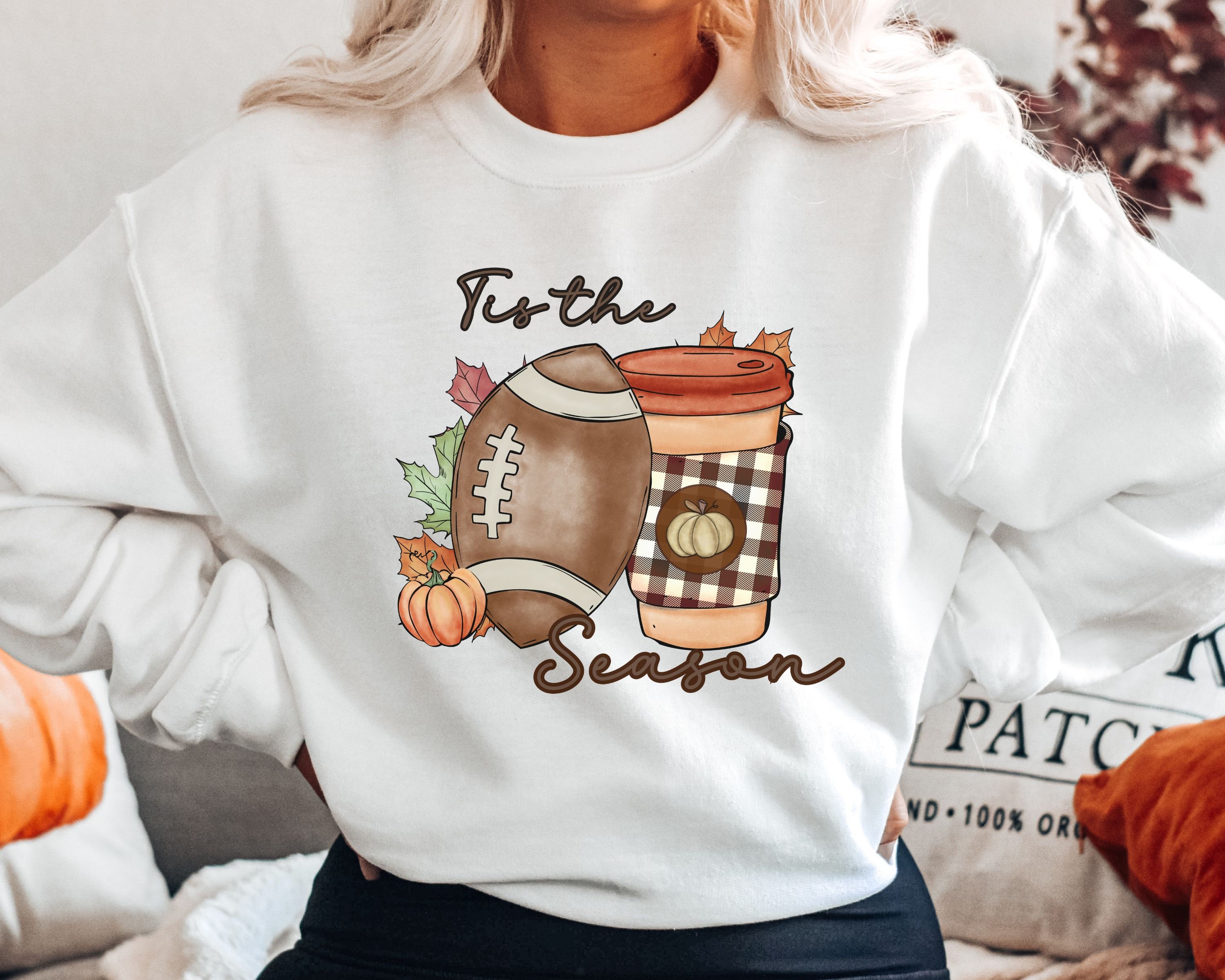 Autumn Football Coffee Crew Neck Sweatshirt