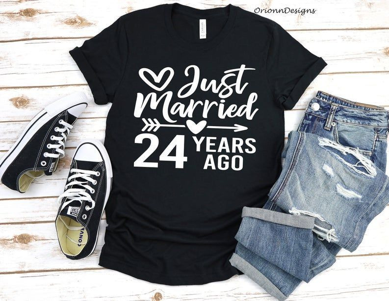 Wedding Anniversary Gifts, Just Married 24 Years Ago, Married For 24 Years Shirt, Gift For Her/Him, For Husband/Wife