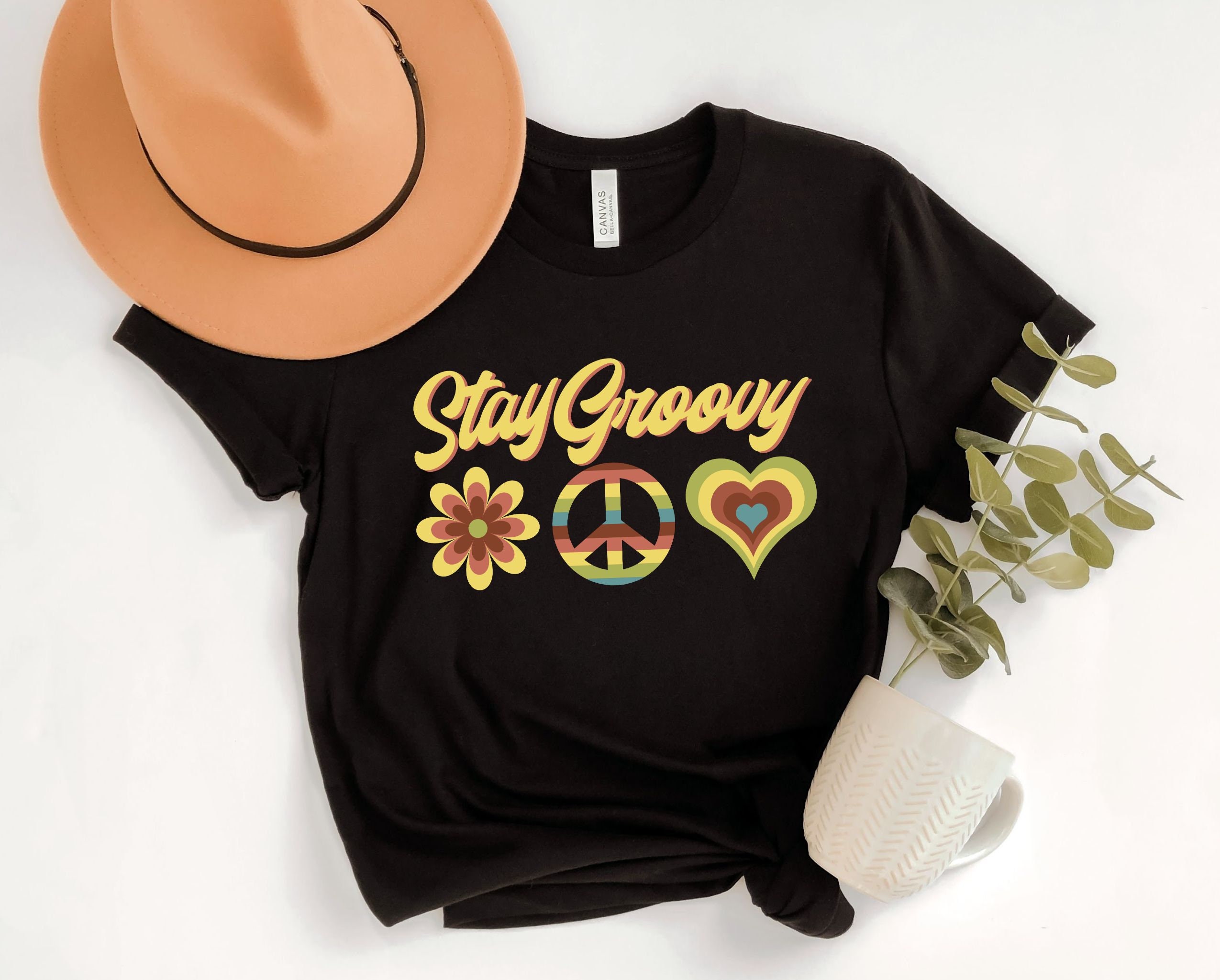 Stay Groovy Retro Tshirt Hippie Shirt 70s Clothing Women Hippie Clothes Vintage 60s 70s Inspired Graphic Tee Vintage Tshirt Retro Clothes