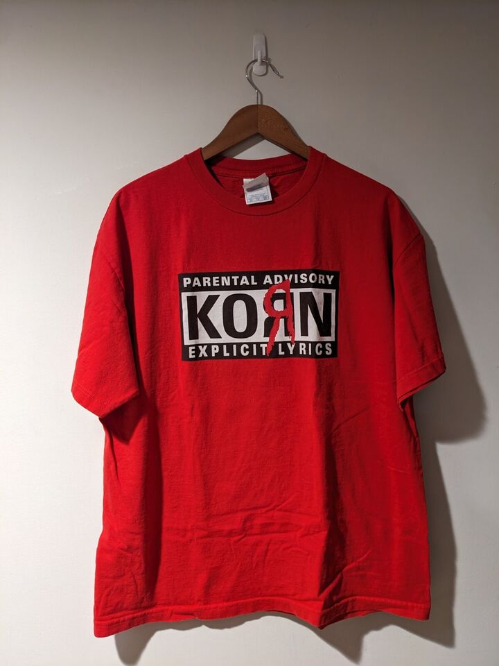 Vintage 90s Korn Rock Band Parental Advistory Explict Lyrics Shirt Outfit, Shirt Outfit Idea