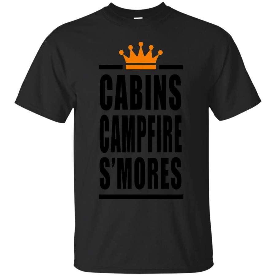 Cabins Campfire S’Mores Camping Outdoors Bonfire T-Shirt