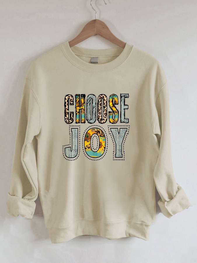 Choose Joy Religious – Casual Round Neck Sweatshirt